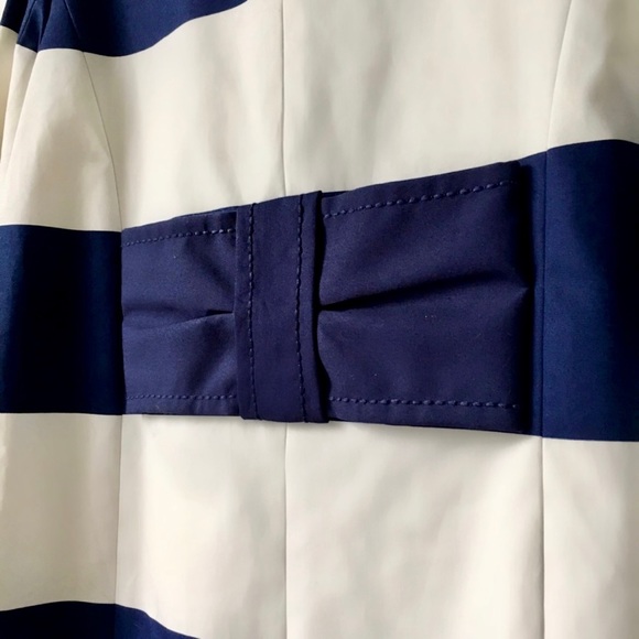 NWT Kate Spade New York Striped Franny Coat with Back Bow in Blue & White - Picture 6 of 14
